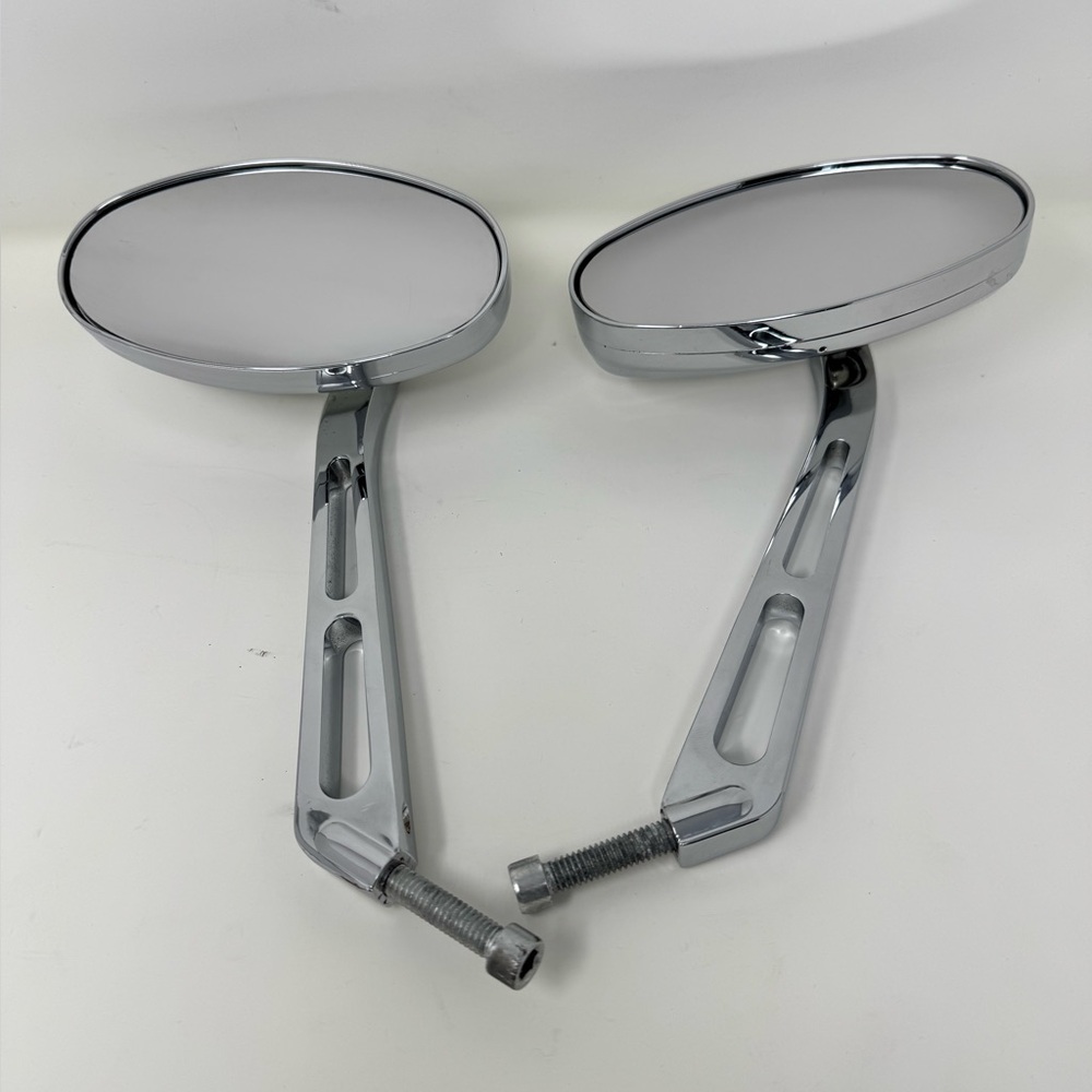 Chrome Motorcycle Side Mirrors set of 2 oval shape, preowned